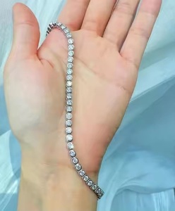 Nueva llegada de pulsera de tenis de alta calidad para mujer, Diamante de moissanita de oro blanco para regalo de aniversario - Product Image 3