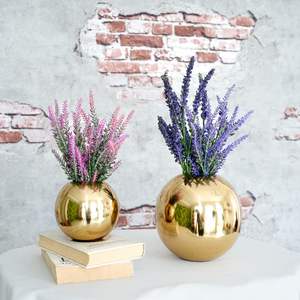 Metal Ball Round Flower <b>Vase</b> for <b>Gold</b> Finished Table Decorative <b>Vase</b> for Bedroom Living Room Office Wedding - Product Image 6