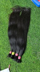 Cabello Humano Remy Natural Ondulado Indio Virgen de 24 Pulgadas, Extensiones Premium con Doble Trama a Máquina para Pelucas, Permanente, Negro Natural - Product Image 3