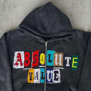 Fabricant OEM, impression sérigraphique et lavage à l'acide, sweat-shirt lourd, streetwear, sweat-shirt à fermeture éclair, sweat-shirt 500GSM pour hommes - Product Image 2