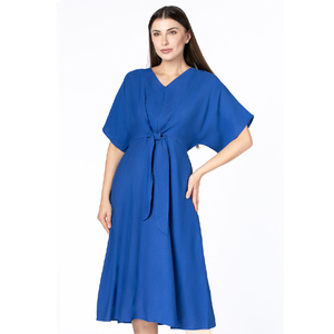 El último traje de moda personalizado hecho a medida ropa de mujer OEM ODM vestido de mujer fluido con correa en la cintura en la fabricación al por mayor - Product Image 5