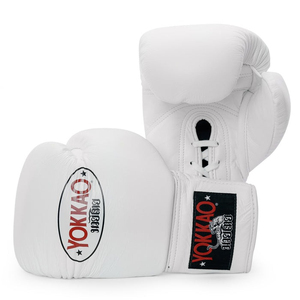 Équipement de boxe de fitness nouveauté entraînement imprimé bonne qualité matrice blanc gants de boxe à lacets - Product Image 3