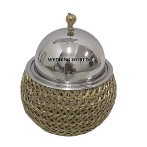 Wedding and Event Decorative Metal <b>Food</b> <b>Warmer</b> Round Shape Designer Casserole Hot Selling Wholesale New Metal <b>Food</b> <b>Warmer</b> - Product Image 1
