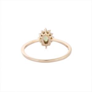 Anillo de peridoto Natural y Gema de diamante para mujer, joyería fina hecha a mano, oro amarillo sólido de 14K, anillo de piedra de nacimiento, regalo de aniversario - Product Image 4
