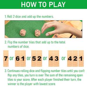 เกมลูกเต๋ากล่องสำหรับเด็กและผู้ใหญ่เกมกระดานไม้ขนาดใหญ่4ด้าน2ลูกเต๋า + ใช้สกอร์การ์ดซ้ำ - Product Image 4