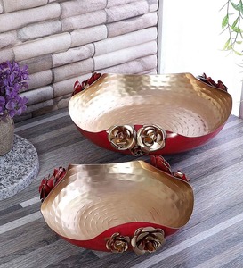 Juego de cuencos Urli de Metal antiguo de alta calidad de 2 soportes de luz de té Diya Diwali vela tarro linternas de Pascua para decoración del hogar - Product Image 1