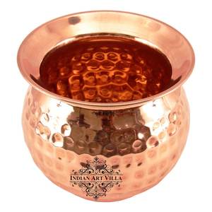 Lota Kalash de Cobre Puro con Diseño Martillado, Artículo Espiritual para Pooja, para Almacenamiento y Servicio de Agua en Diwali - Product Image 2