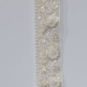 Viền ren trắng sang trọng với ngọc trai và sequin thêu phong cách truyền thống thanh lịch trực tiếp từ nhà máy - Product Image 3