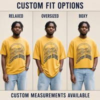T-shirt pour homme à motif personnalisé, manches courtes, col rond, coupe classique, jaune imprimé, tee-shirt décontracté, streetwear