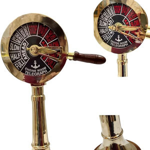 18"<b>Antique</b> <b>Brass</b> Ship Engine Order Telegraph W/ Wood Base Nautical Collectible Decorative Artifact Memorabilia Gift Item. - Product Image 1