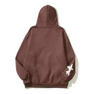 Sweat à capuche zippé vierge surdimensionné Sweat à capuche d'hiver épais et chaud avec impression bouffante fabriqué à 100% de coton - Product Image 2