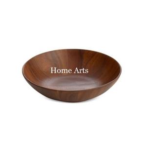 Handmade Brown Color Wood <b>Food</b> Serving Bowl Round Shape Customized Size Salad Bowl From Manufacture In India - Product Image 1