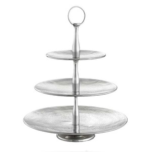 White Powder Coated Finishing 2 Tier Metal <b>Cake</b> <b>Server</b> Stand Handcrafted Metal <b>Cake</b> Stand Usage Birthday Parties or New Year - Product Image 4