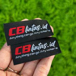 ป้ายผ้าทอคุณภาพสูงแบบพับตรงกลาง/พับได้สำหรับ100ป้ายยี่ห้อตามสั่งพิมพ์โลโก้ได้ตามต้องการ - Product Image 1