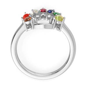 NOVAMART Fine 92.5 Sterling <b>Silver</b> <b>Adjustable</b> <b>Ring</b> with Natural Certified Navratna Stone for Women and Girls Everyday Wear Whole - Product Image 3