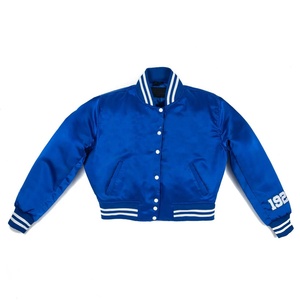 Chaqueta Varsity de Satén para Mujer, con Logotipo Personalizado, Cierre de Botones, Forro Acolchado, Chaqueta de Béisbol de Satén de Lujo - Product Image 6