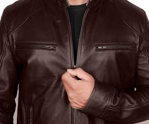Chaqueta de cuero de oveja personalizada y elegante para hombre con bordado, estilo urbano. - Product Image 3