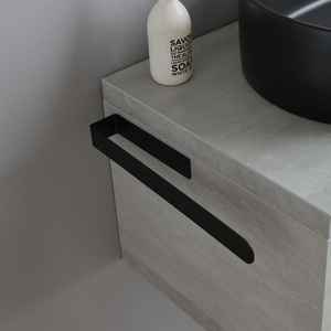 Meuble de salle de bain mural KOS 80CM avec lavabo intégré en noir mat, élégant et idéal pour les petits espaces - Product Image 4