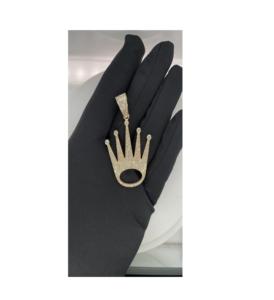 Colgante Hip Hop Personalizado en Oro de 14K con Diamantes, Corte Esmeralda de Alta Calidad, Certificado IGI, Joyería de Moda para Mujer - Product Image 1