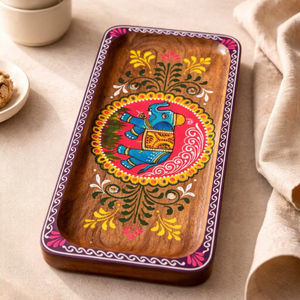 Plateau de service en bois MDF avec revêtement émaillé, design élégant, pour hôtels et restaurants, ustensiles de cuisine, plateau de table, haute qualité - Product Image 1