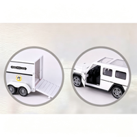 Modèle de jouet de remorque de voyage en alliage à 3 portes, véhicule de transport de chevaux, camion de transport de chevaux en métal avec logo personnalisé, souvenir, à rétrofriction