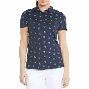 Customized Supplier Oem Manufacture High Quality Polos T- Shirt Women Breathable Floral Print Ladies Golf Shirt(PayPal Verified)