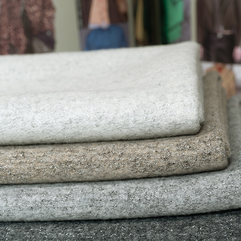 K18007# Japanese Imported Woven Bubble Fabric 66% Wool 24% Nylon 10% Polyester 238gsm Soft Warm Durable Anti-Static Fall Winter