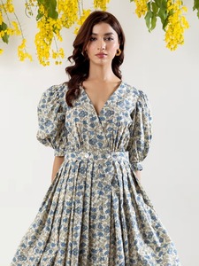 เดรสสไตล์โบฮีเมียนทำด้วยมือชุดเดรสลำลองพิมพ์ลายดอกไม้สำหรับเจ้าสาวของขวัญแต่งงาน - Product Image 3