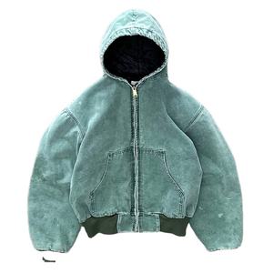 Sudadera con Capucha Extra Grande, Lavada al Ácido, Estilo Desgastado, con Cordón, Cremallera y Forro Polar, Chaqueta Unisex de Invierno, Personalizada y de Alta Calidad - Product Image 2