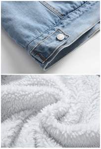 Top Selling <b>Sherpa</b> Denim Jacket For <b>Men's</b> Stylish Cotton Jeans Jacket Turn Down Neck Button Up Winter Denim Jackets For <b>Men</b> - Product Image 4
