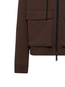 Vente en gros de sweat à capuche personnalisé avec grandes poches utilitaires veste Streetwear en polaire marron pour hommes fournisseur de sweat à capuche à fermeture éclair complète - Product Image 4