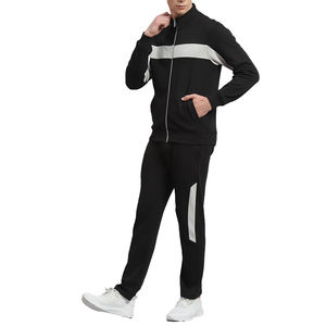 Chándal deportivo para hombre de Color sólido negro de alta calidad, chándal impermeable en blanco ligero cortavientos, conjunto de chándal - Product Image 2