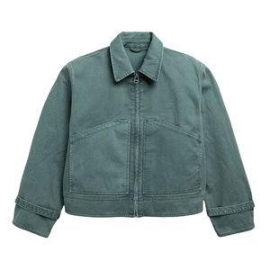 New Hot Sale Cropped Bomber <b>Jacket</b> for Men Custom <b>Work</b> Solid Color Autumn <b>Canvas</b> Casual <b>Jacket</b> High Street Style for Winter - Product Image 3