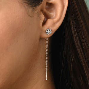 NOVAMART Fine Floral <b>Threader</b> Drop <b>Earrings</b>-925 Sterling Silver Wholesale Export - Product Image 4