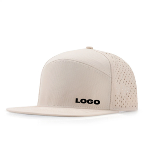 OEM ODM 100% poliéster 6 paneles estructurados corte láser sombreros logotipos personalizados ala plana perforado Golf sombrero espacios en blanco de alta calidad corriendo - Product Image 6