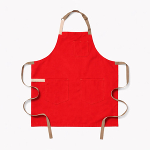 Tablier de cuisine bleu clair robuste et réutilisable avec 3 poches, en toile tissée, lavable en machine, pour la cuisine et l'usage quotidien - Product Image 4