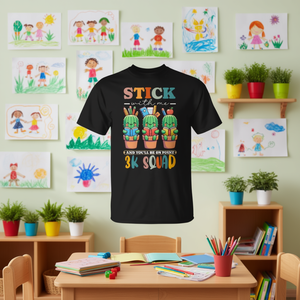 T-shirt 3K Squad Cactus pour enseignants, design sur le thème de l'école préscolaire et préscolaire - Product Image 3