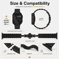 Bracelet de montre en titane de grade 2, maillons métalliques à 5 billes, 20 mm 22 mm avec boucle déployante, fabricant OEM personnalisé