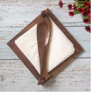 Square Wooden Base <b>Table</b> Napkin Holder Tissue Rack for Restaurant and Hotel Modern Luxury Napkin Box - Product Image 6