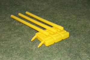 Équipement de sport de plein air pour enfants - Ensemble de cricket de plage entièrement en plastique, batte, piquets, balle, hauteur de 1,5 pied, poids de 500 g, instructions de jeu - Product Image 4