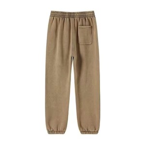 Pantalon de survêtement en éponge française décontracté et personnalisé pour hommes, jambe droite, surdimensionné, poids lourd, lavé à l'acide, fermeture à la taille élastique - Product Image 2