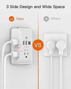 6 presa di Protezione <span class=keywords><strong>Da</strong></span> Sovracorrente, Multi Plug Adapter Presa con 2 USB del <span class=keywords><strong>Caricatore</strong></span> Della Parete e della luce di notte - Product Image 2