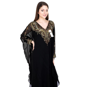 Embellished Evening Kaftan Arabic Evening Dress Beaded Long Sleeve Embroidered Fashion Evening <b>Cocktail</b> Vacation Occasions Wear - Product Image 1