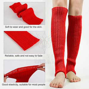 Long Cotton <b>Leg</b> <b>Warmers</b> for Women Stylish Ribbed <b>Knit</b> Breathable Lightweight for Ballet Yoga Workout OEM Custom Logo - Product Image 4