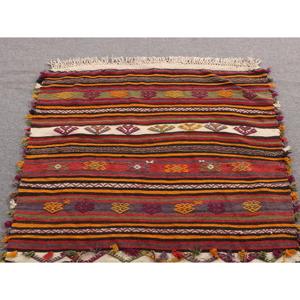 3.6x6.4 ft Vintage Kilim Rug, Turkish Rug, <b>Red</b> Ombr <b>Wool</b> Rug - Product Image 4