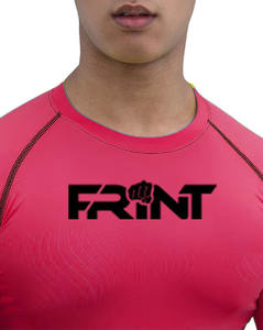 Chemise d'entraînement de compression à demi-manche et à séchage rapide pour homme Skinny Fit Spandex Long Rash Guard Motif uni sublimé pour BJJ MMA - Product Image 3