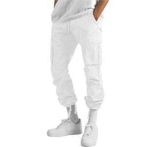 <b>Men's</b> Multi-Pocket Breathable 100% Cotton Drawstring Closure Cargo Pants <b>Overalls</b> Spring Autumn Made Bangladesh Direct Factory - Product Image 1