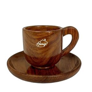 Excellent & Premium Look Solid <b>Wood</b> Mugs <b>Wine</b> Cup Saucer Spoon for Tea Beer Juice for Best Quality Serving Milk Tea Wooden Mug - Product Image 4