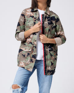 Chaqueta de Camuflaje para Mujer, Chaqueta Ligera de Camuflaje, Parka con Ribete de Cremallera Rosa Neón, Abrigo Informal de Moda para Primavera - Product Image 2
