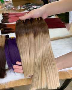 <b>Top</b> Vietnam Human Hair <b>Silky</b> Straight for Bright Color Machine Double Weft Bundles Virgin Remy Weaving Extension Raw Hair Hair - Product Image 5